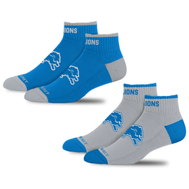 Detroit Lions For Bare Feet Front and Center 2-Pack Ankle Socks Set