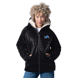 Detroit Lions G-III 4Her Women's Oddsmaker Full-Zip Parka Puffer Jacket - Black Detroit Lions G-III 4Her Women's Oddsmaker Full-Zip Parka Puffer Jacket - Black