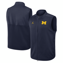Michigan Wolverines Jordan Brand Primetime Victory Performance Full-Zip Vest - Navy