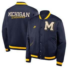 Michigan Wolverines Nike Vault Full-Snap Varsity Jacket - Navy