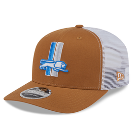 Detroit Lions New Era Retro Trucker 9SEVENTY Stretch-Snap Hat - Light Bronze/White