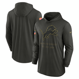 Detroit Lions Nike 2025 Salute to Service Dri-FIT Long Sleeve Hooded T-Shirt - Dark Green