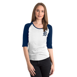 New Era Detroit Tigers Women's Navy Plus Size Scoop Neck T-Shirt