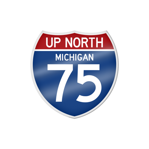 MI Culture Up North Michigan I-75 Interstate Sign Acrylic Magnet