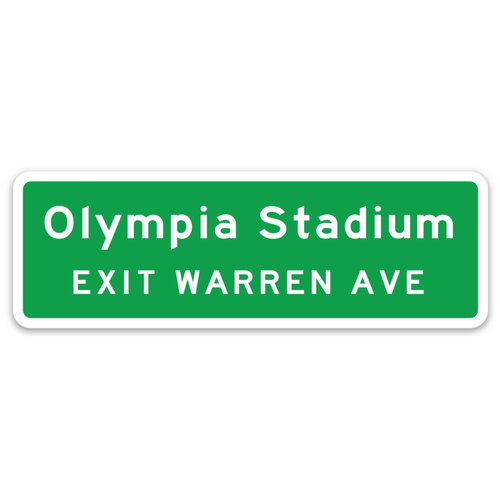 Motor City Bad Boys Olympia Stadium Interstate Sign Die Cut Vinyl Decal