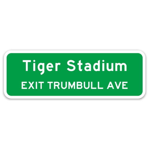 Tiger Stadium Interstate Sign MI Culture Die Cut Vinyl Decal