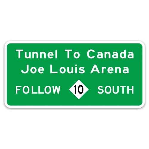 Motor City Bad Boys Joe Louis Arena Interstate Sign Magnet