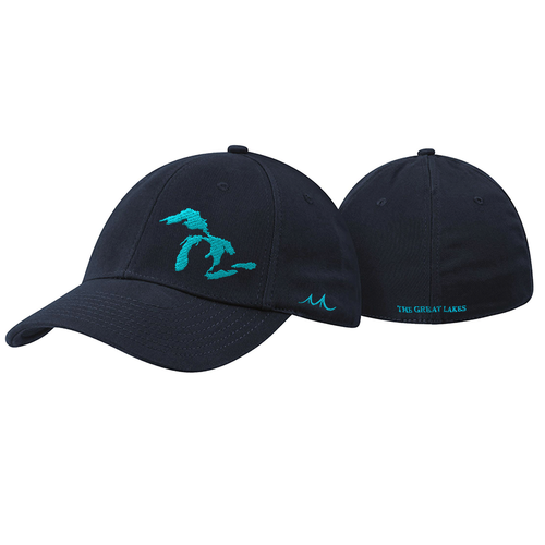 MI Culture Navy The Great Lakes Flex Hat