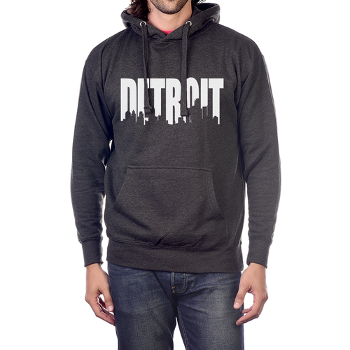 MI Culture Charcoal Detroit Skyline Pullover Hoodie