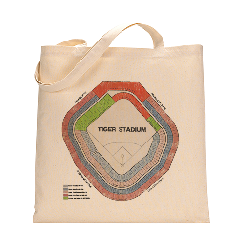 Tiger Stadium MI Culture Canvas Tote - Natural