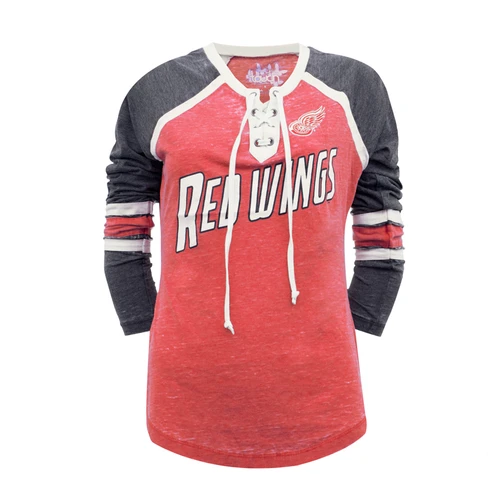 Touch Detroit Red Wings Women's Red Hat-Trick Hockey Jersey Long Sleeve T-Shirt - By Alyssa Milano