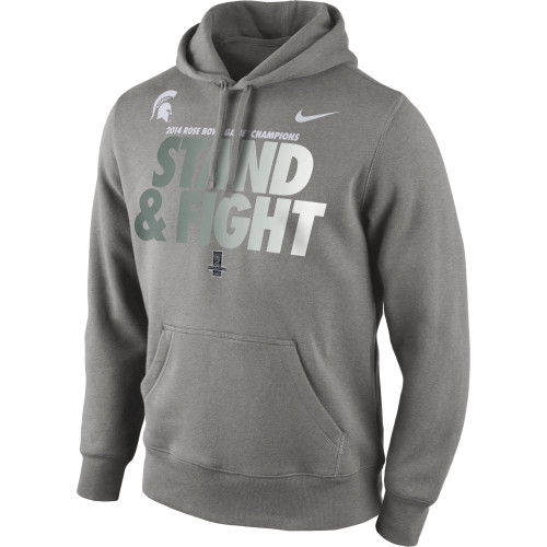Nike Michigan State Spartans Charcoal Gray 2014 Rose Bowl Champions Locker Room Pullover Hoodie