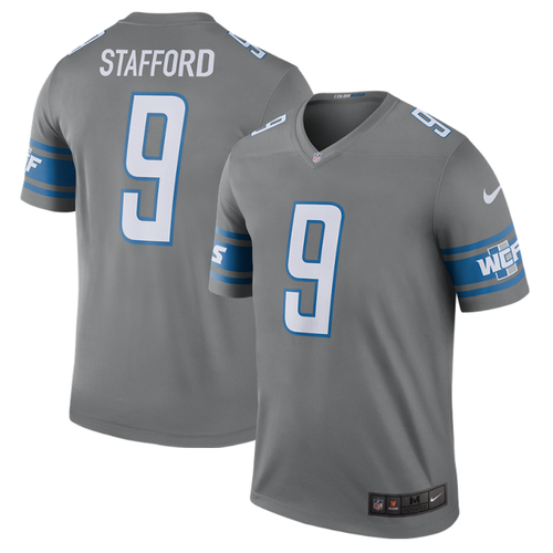 Nike Detroit Lions Steel Gray Matthew Stafford Color Rush Legend Jersey
