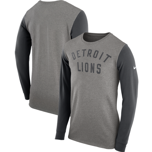 Nike Detroit Lions Dark Gray Heather Long Sleeve T-Shirt