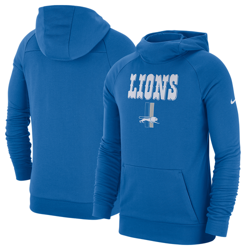 Detroit Lions Nike Historic Dry Pullover Hoodie - Blue