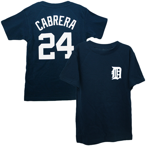 Majestic Detroit Tigers Toddler Navy Miguel Cabrera Player Name & Number T-Shirt
