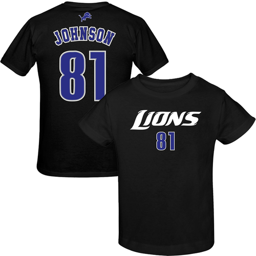 Detroit Lions Youth Black Calvin Johnson Player Name & Number T-Shirt