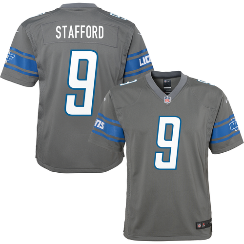 Nike Detroit Lions Youth Steel Gray Matthew Stafford Color Rush Game Jersey