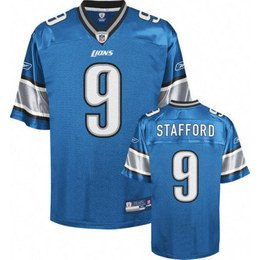 Reebok Detroit Lions Blue Matthew Stafford Replica Jersey