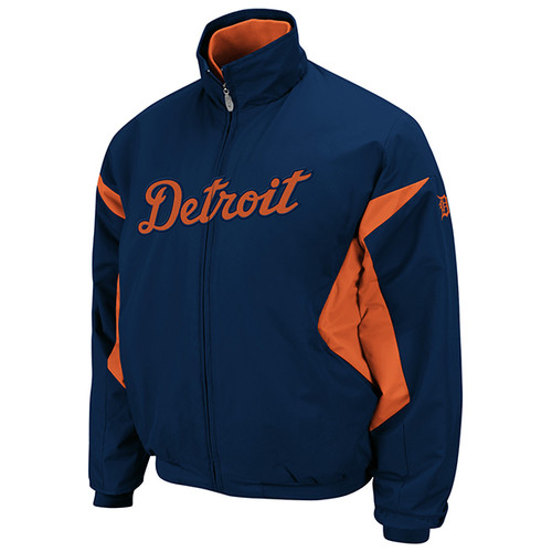 Detroit Tigers Majestic Youth Road Therma Base Premier Jacket - Navy
