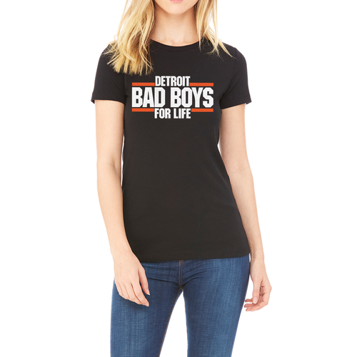 Motor City Bad Boys Women's Black Detroit Bad Boys For Life T-Shirt