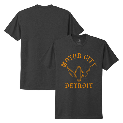 Motor City Detroit Wheel MI Culture T-Shirt - Charcoal