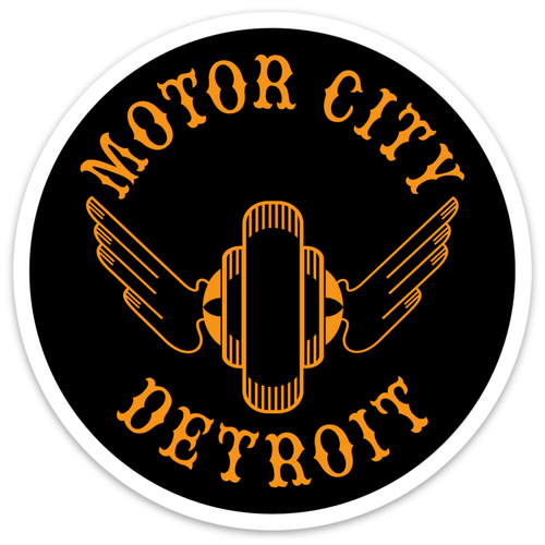 MI Culture Black w/ Orange Motor City Wheel Decal