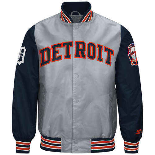 Starter Detroit Tigers Gray Cooperstown Full Snap Jacket