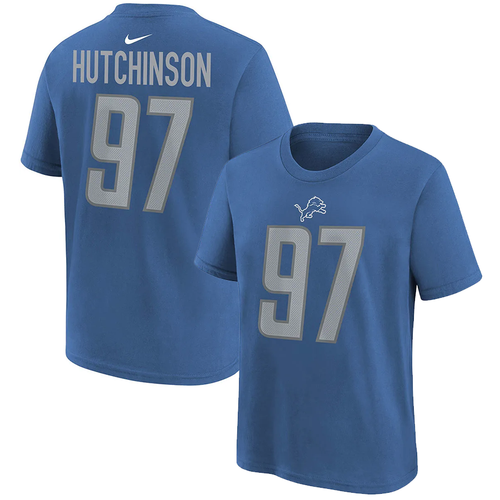 Aidan Hutchinson Detroit Lions Youth Nike Name and Number T-Shirt - Blue