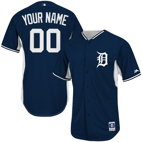 Detroit Tigers Personalized Custom Majestic Authentic Cool Base Home Batting Practice Jersey - Navy