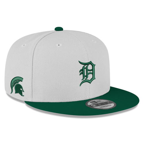 Detroit Tigers x Michigan State Spartans New Era Co-Branded 9FIFTY Snapback Hat - White/Green