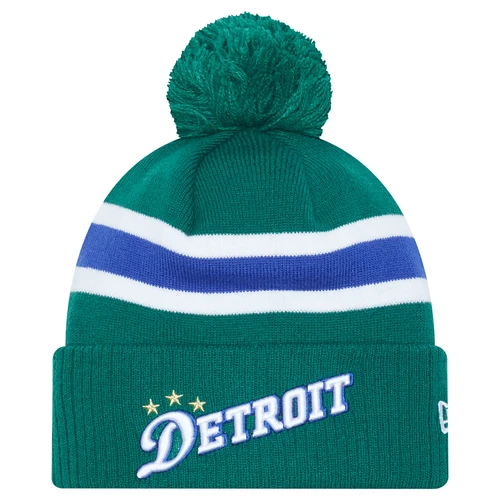 Detroit Pistons New Era 2022/23 City Edition Pom Knit Hat - Green