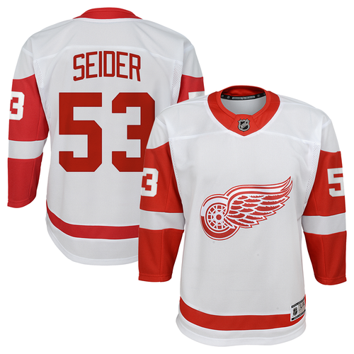 Moritz Seider Detroit Red Wings Youth Road Replica Jersey - White