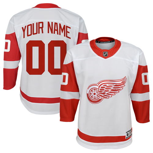 Detroit Red Wings Youth Road Replica Custom Jersey - White