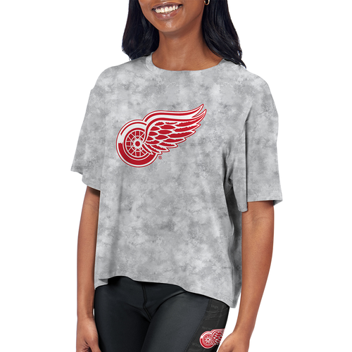 Detroit Red Wings Certo Women's Turnout Cropped T-Shirt - Gray