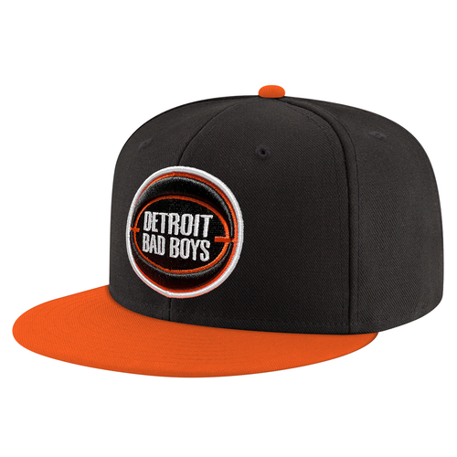 Detroit Bad Boys Basketball MI Culture Two-Tone Snapback Hat - Black/Orange