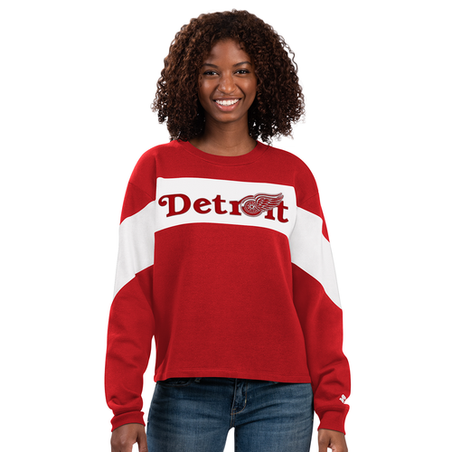 Detroit Red Wings Starter Women's Holy Grail Crop Crew Neck Sweatshirt - Red