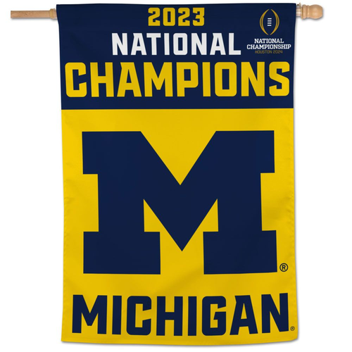 Michigan Wolverines WinCraft 2023 National Champions 28" x 40" Single-Sided Vertical Banner