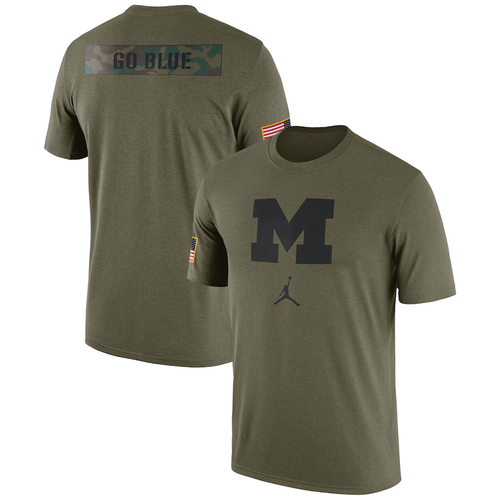 Michigan Wolverines Jordan Brand Military Pack T-Shirt - Olive