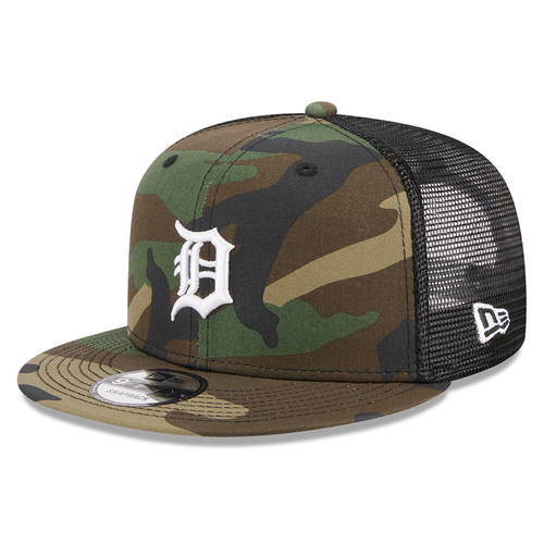 Detroit Tigers New Era Evergreen Classic Trucker 9FIFTY Snapback Hat - Camo/Black