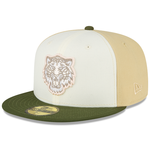 Detroit Tigers New Era Vegas Gold 59Fifty Fitted Hat - White/Green/Natural