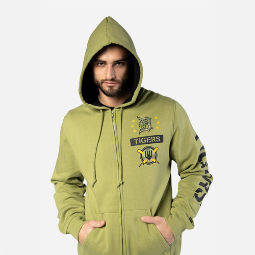 Detroit Tigers New Era 2024 Armed Forces Full Zip Hoodie - Green