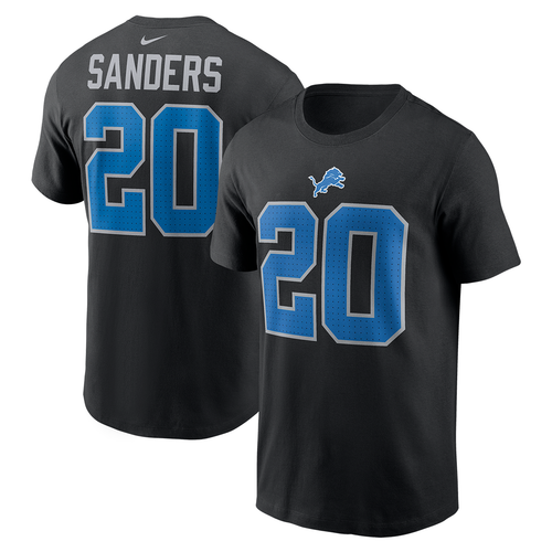 Barry Sanders Detroit Lions Nike Name and Number T-Shirt - Black