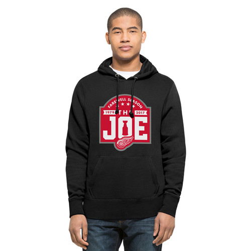 47 Brand Detroit Red Wings Black Joe Louis Arena Farewell Season Headline Pullover Hoodie