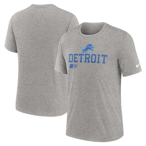 Detroit Lions Nike Overlap Lockup Tri-Blend T-Shirt - Gray