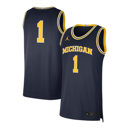 Michigan Wolverines Jordan Brand #1 Limited Authentic Jersey - Navy