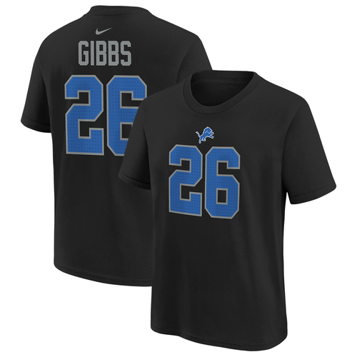 Jahmyr Gibbs Detroit Lions Nike Youth Name and Number T-Shirt - Black