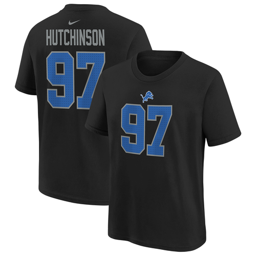 Aidan Hutchinson Detroit Lions Nike Youth Name and Number T-Shirt - Black