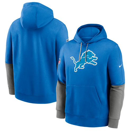 Detroit Lions Nike 2024 NFL Sideline Team Issue Club Pullover Hoodie - Blue