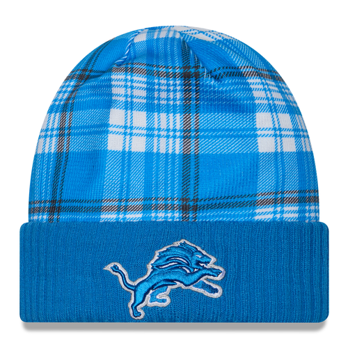 Detroit Lions New Era 2024 Sideline Statement Cuffed Knit Hat - Blue